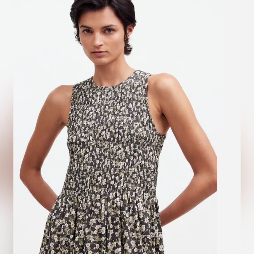NWT Madewell The Melody Smocked Midi Dress Size XL in Floral
